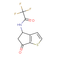 Chemical structure of 2,2,2-trifluoro-N-{6-oxo-4H,5H,6H-cyclopenta[b]thiophen-4-yl}acetamide - CSSB00000042209