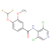 Chemical structure of N-(3,5-dichloropyridin-4-yl)-4-(difluoromethoxy)-3-methoxybenzamide - CSSB00102625690