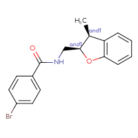 Chemical structure of rac-4-bromo-N-{[(2R,3S)-3-methyl-2,3-dihydro-1-benzofuran-2-yl]methyl}benzamide - CSSB21444811700