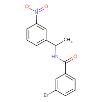 Chemical structure of 3-bromo-N-[1-(3-nitrophenyl)ethyl]benzamide - CSSB00105553612