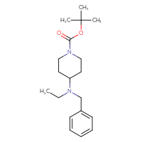 Chemical structure of tert-butyl 4-[benzyl(ethyl)amino]piperidine-1-carboxylate - CSSB00010186922