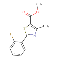 Chemical structure of methyl 2-(2-fluorophenyl)-4-methyl-1,3-thiazole-5-carboxylate - CSSB00006006071