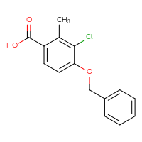 Chemical structure of 4-(benzyloxy)-3-chloro-2-methylbenzoic acid - CSSB02517109929