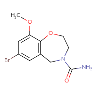 Chemical structure of 7-bromo-9-methoxy-2,3,4,5-tetrahydro-1,4-benzoxazepine-4-carboxamide - CSSB06907380129