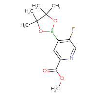 Chemical structure of methyl 5-fluoro-4-(4,4,5,5-tetramethyl-1,3,2-dioxaborolan-2-yl)pyridine-2-carboxylate - CSSB00010175584
