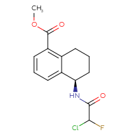 Chemical structure of methyl (5R)-5-(2-chloro-2-fluoroacetamido)-5,6,7,8-tetrahydronaphthalene-1-carboxylate - CSSB21332120207