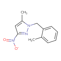 Chemical structure of 5-methyl-1-[(2-methylphenyl)methyl]-3-nitro-1H-pyrazole - CSSB00015198139