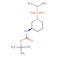 Chemical structure of tert-butyl N-[(3R)-1-(dimethylsulfamoyl)piperidin-3-yl]carbamate - CSSB02040095208