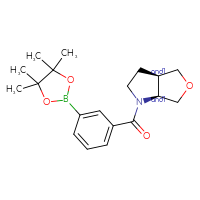 Chemical structure of rac-(3aR,6aS)-1-[3-(4,4,5,5-tetramethyl-1,3,2-dioxaborolan-2-yl)benzoyl]-hexahydro-1H-furo[3,4-b]pyrrole - CSSB21332840990