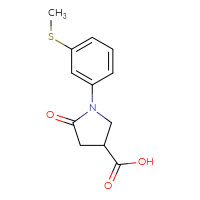 Chemical structure of 1-[3-(methylsulfanyl)phenyl]-5-oxopyrrolidine-3-carboxylic acid - CSSB00000261150