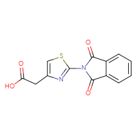 Chemical structure of 2-[2-(1,3-dioxo-2,3-dihydro-1H-isoindol-2-yl)-1,3-thiazol-4-yl]acetic acid - CSSB00015385732