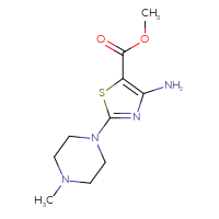 Chemical structure of methyl 4-amino-2-(4-methylpiperazin-1-yl)-1,3-thiazole-5-carboxylate - CSSB00003674451