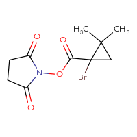 Chemical structure of 2,5-dioxopyrrolidin-1-yl 1-bromo-2,2-dimethylcyclopropane-1-carboxylate - CSSB17484213711