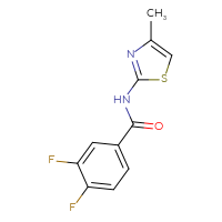 Chemical structure of 3,4-difluoro-N-(4-methyl-1,3-thiazol-2-yl)benzamide - CSSB00102625828