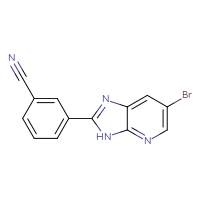 Chemical structure of 3-{6-bromo-3H-imidazo[4,5-b]pyridin-2-yl}benzonitrile - CSSB00000403839