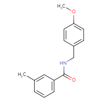 Chemical structure of N-[(4-methoxyphenyl)methyl]-3-methylbenzamide - CSSB00046164477