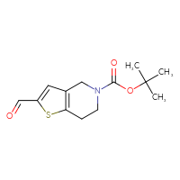 Chemical structure of tert-butyl 2-formyl-4H,5H,6H,7H-thieno[3,2-c]pyridine-5-carboxylate - CSSB00010231916