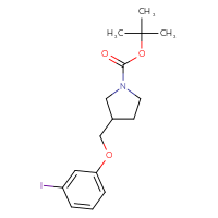 Chemical structure of tert-butyl 3-[(3-iodophenoxy)methyl]pyrrolidine-1-carboxylate - CSSB00134773066