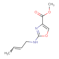 Chemical structure of methyl 2-[(but-2-en-1-yl)amino]-1,3-oxazole-4-carboxylate - CSSB06749185969