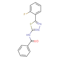Chemical structure of N-[5-(2-fluorophenyl)-1,3,4-thiadiazol-2-yl]benzamide - CSSB00132378651