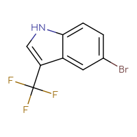 Chemical structure of 5-bromo-3-(trifluoromethyl)-1H-indole - CSSB00015328243