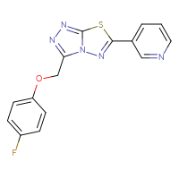 Chemical structure of 3-{3-[(4-fluorophenoxy)methyl]-[1,2,4]triazolo[3,4-b][1,3,4]thiadiazol-6-yl}pyridine - CSSB00121637102