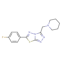Chemical structure of 1-{[6-(4-fluorophenyl)-[1,2,4]triazolo[3,4-b][1,3,4]thiadiazol-3-yl]methyl}piperidine - CSSB00121608378