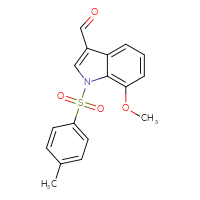 Chemical structure of 7-methoxy-1-(4-methylbenzenesulfonyl)-1H-indole-3-carbaldehyde - CSSB21332127744
