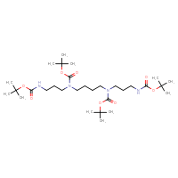 Chemical structure of tert-butyl N-(4-{[(tert-butoxy)carbonyl](3-{[(tert-butoxy)carbonyl]amino}propyl)amino}butyl)-N-(3-{[(tert-butoxy)carbonyl]amino}propyl)carbamate - CSSB02125606491