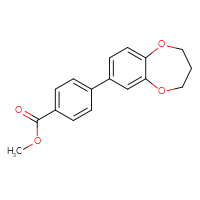 Chemical structure of methyl 4-(3,4-dihydro-2H-1,5-benzodioxepin-7-yl)benzoate - CSSB00025734213