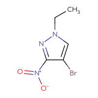 Chemical structure of 4-bromo-1-ethyl-3-nitro-1H-pyrazole - CSSB00011426642