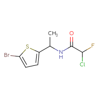 Chemical structure of N-[1-(5-bromothiophen-2-yl)ethyl]-2-chloro-2-fluoroacetamide - CSSB09889787999