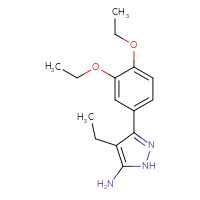 Chemical structure of 3-(3,4-diethoxyphenyl)-4-ethyl-1H-pyrazol-5-amine - CSSB00020652245