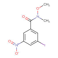 Chemical structure of 3-iodo-N-methoxy-N-methyl-5-nitrobenzamide - CSSB00010289121