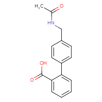 Chemical structure of 4'-(acetamidomethyl)-[1,1'-biphenyl]-2-carboxylic acid - CSSB00046081458