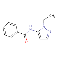 Chemical structure of N-(1-ethyl-1H-pyrazol-5-yl)benzamide - CSSB00046096342
