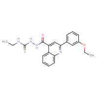 Chemical structure of 2-(3-ethoxyphenyl)-N-[(ethylcarbamothioyl)amino]quinoline-4-carboxamide - CSSB00121664533