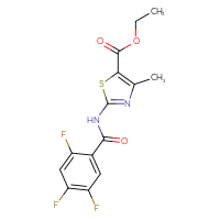 Chemical structure of ethyl 4-methyl-2-(2,4,5-trifluorobenzamido)-1,3-thiazole-5-carboxylate - CSSB00224582430