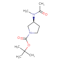 Chemical structure of tert-butyl (3S)-3-(N-methylacetamido)pyrrolidine-1-carboxylate - CSSB00015351516