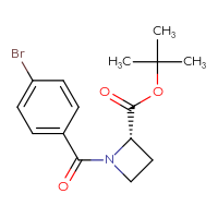 Chemical structure of tert-butyl (2S)-1-(4-bromobenzoyl)azetidine-2-carboxylate - CSSB07057049278