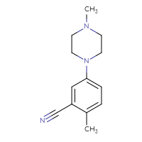 Chemical structure of 2-methyl-5-(4-methylpiperazin-1-yl)benzonitrile - CSSB00032460418