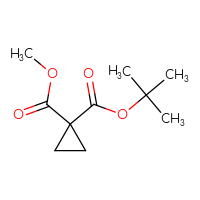 Chemical structure of 1-tert-butyl 1-methyl cyclopropane-1,1-dicarboxylate - CSSB00044661361