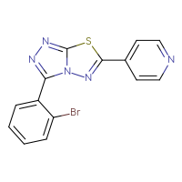 Chemical structure of 4-[3-(2-bromophenyl)-[1,2,4]triazolo[3,4-b][1,3,4]thiadiazol-6-yl]pyridine - CSSB00121637744