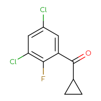 Chemical structure of cyclopropyl(3,5-dichloro-2-fluorophenyl)methanone - CSSB06797542491