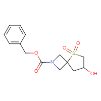 Chemical structure of benzyl 7-hydroxy-5,5-dioxo-5λ⁶-thia-2-azaspiro[3.4]octane-2-carboxylate - CSSB20574655544