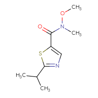 Chemical structure of N-methoxy-N-methyl-2-(propan-2-yl)-1,3-thiazole-5-carboxamide - CSSB01991396825