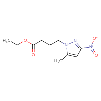 Chemical structure of ethyl 4-(5-methyl-3-nitro-1H-pyrazol-1-yl)butanoate - CSSB00020599621