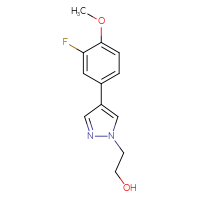 Chemical structure of 2-[4-(3-fluoro-4-methoxyphenyl)-1H-pyrazol-1-yl]ethan-1-ol - CSSB00133313165