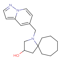 Chemical structure of 1-({pyrazolo[1,5-a]pyridin-5-yl}methyl)-1-azaspiro[4.6]undecan-3-ol - CSSS15537153757