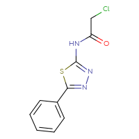 Chemical structure of 2-chloro-N-(5-phenyl-1,3,4-thiadiazol-2-yl)acetamide - CSSB00000015804